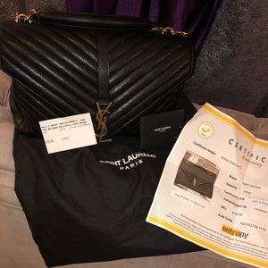 YVES SAINT LAURENT Sheepskin Matelasse Chevron LG